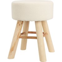 Home Styling - Hocker mit Holzbeinen, 31 x 40 cm, weiche Sitzfläche von HOME STYLING