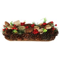 Home Styling - Adventskranz mit Zapfen, Kerzenhalter, 41 cm von HOME STYLING