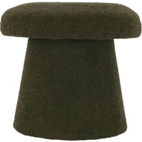 Home Styling - Gepolsterter runder Hocker teddy Pilz Bouclé, 43 x 38 cm von HOME STYLING