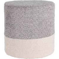 Home Styling - Gepolsterter runder Pouf Boucle, zweifarbig, 34 x 35 cm von HOME STYLING