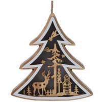 Holz-Weihnachtsdekoration zum Aufhängen, 12 cm von HOME STYLING