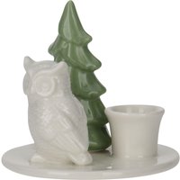 Home Styling - Kerzenständer aus Keramik, mit Weihnachtsbaum, 8 cm von HOME STYLING