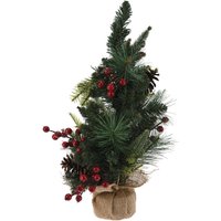Home Styling - Kleiner künstlicher Weihnachtsbaum mit natürlicher Dekoration, 45 cm von HOME STYLING