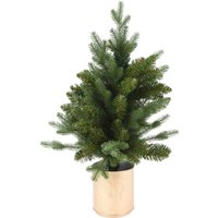 Künstlicher Weihnachtsbaum in goldenen Blumentopf, 60 cm von HOME STYLING