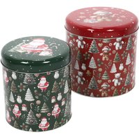 Weihnachtliches Set Metallbehälter in verschiedenen Größen, 2 Stück von HOME STYLING
