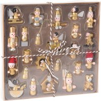 Weihnachtsbaumspielzeuge aus Holz, 24er-Set von HOME STYLING