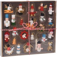 Weihnachtsbaumspielzeuge aus Holz, 24er-Set von HOME STYLING