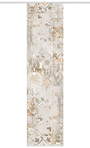 HOME WOHNIDEEN 84687 Schiebegardine HOLNY, Dekostoff, Seidenoptik Digitaldruck 245x60, Farbe:Taupe, Größe:245 x 60 cm, Anzahl:1x von HOME WOHNIDEEN