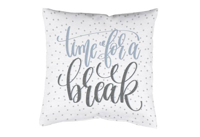 HOME WOHNIDEEN Dekokissen Kissenhülle mit Schriftzug "time for break", 40 x 40cm, inkl. Füllung von HOME WOHNIDEEN