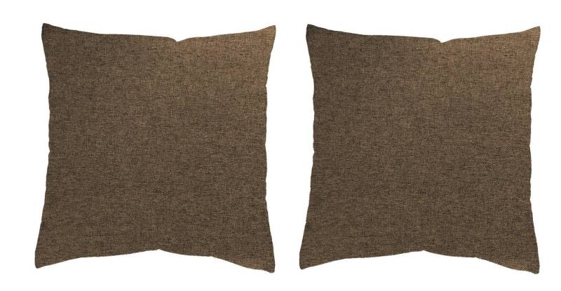 HOME WOHNIDEEN Dekokissen Lucio 50x50 cm 2x Kissenhülle 50x50 cm+2x Füllung 50x50 cm Braun, 2x Kissenhülle 50 x 50 cm + 2x Füllung 50 x 50 cm Braun von HOME WOHNIDEEN
