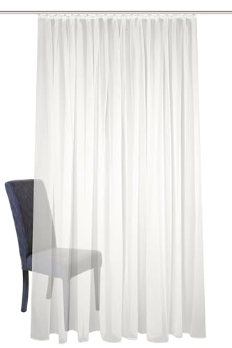 HOME WOHNIDEEN Fertigstore SABLIO Uni, Faltenband, weiß oder wollweiß, versch. Größen, Farbe:wollweiß, Größe:245 x 450 cm von HOME WOHNIDEEN