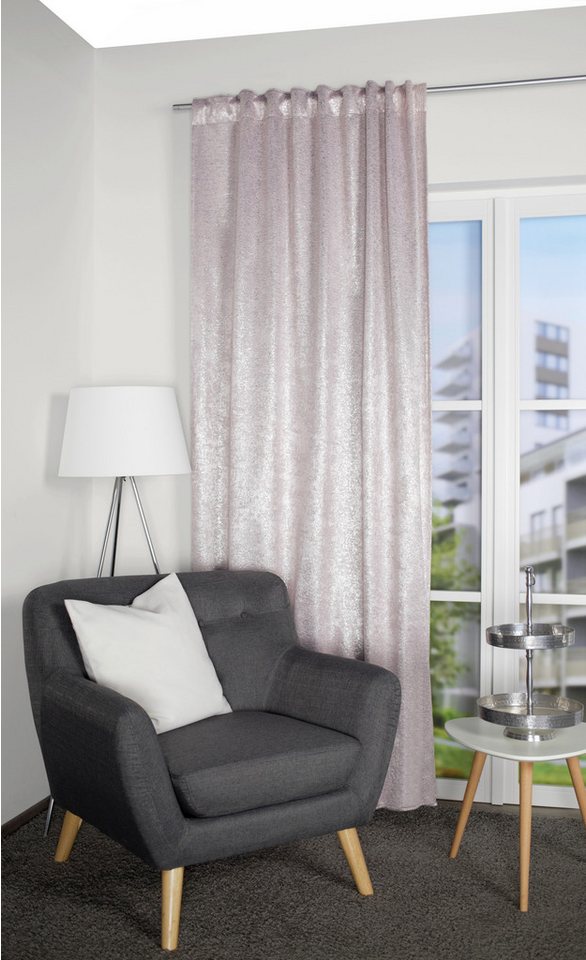 HOME WOHNIDEEN Gardine SUELA (1 St), Multifunktionsband, blickdicht, THERMOSCHAL, SUEDE, FOLIENDRUCK von HOME WOHNIDEEN