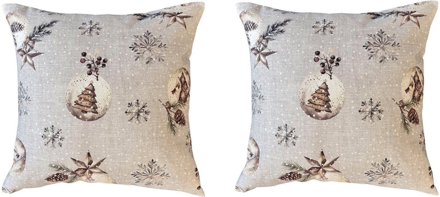 HOME WOHNIDEEN Kissenhülle FELIZ NAVIDAD, (2 Stück), mit Füllung, Dekostoff bedruckt von HOME WOHNIDEEN