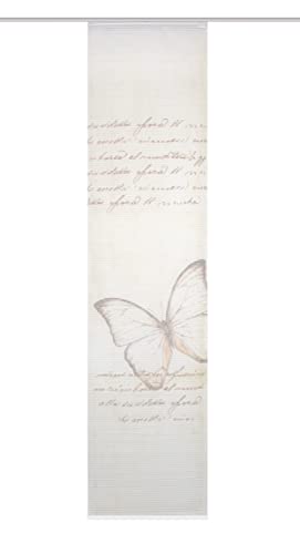 HOME WOHNIDEEN Kolari Schiebevorhang, halbtransparenter Stoff, Farbe: Beige, Größe: 245 x 60 cm von HOME WOHNIDEEN