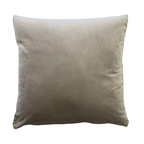 HOME WOHNIDEEN Samt Uni Kissenhülle 50x50 kitt von HOME WOHNIDEEN