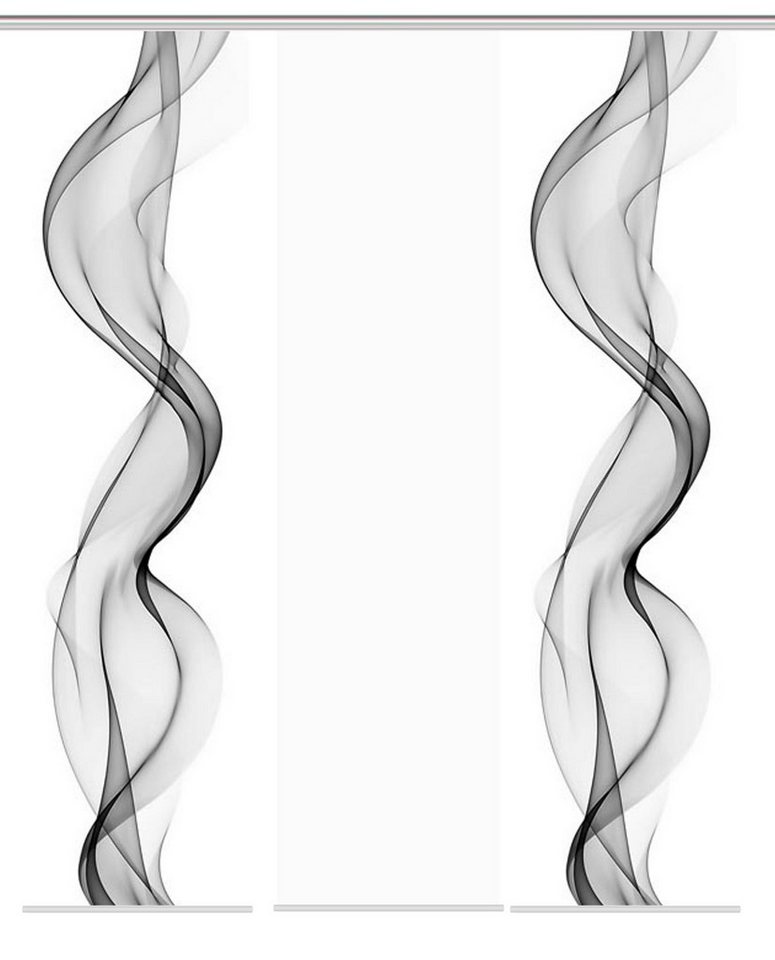 HOME WOHNIDEEN Schiebegardine 80265 Schiebegardine ALBERTA, Digitaldruck Seidenoptik, 245x60 cm, Set, (3 St), Polyester von HOME WOHNIDEEN