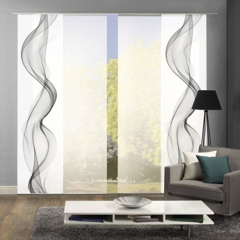 HOME WOHNIDEEN Schiebegardine 80265 Schiebegardine ALBERTA, Digitaldruck Seidenoptik, 245x60 cm, Set, (4 St), Polyester von HOME WOHNIDEEN