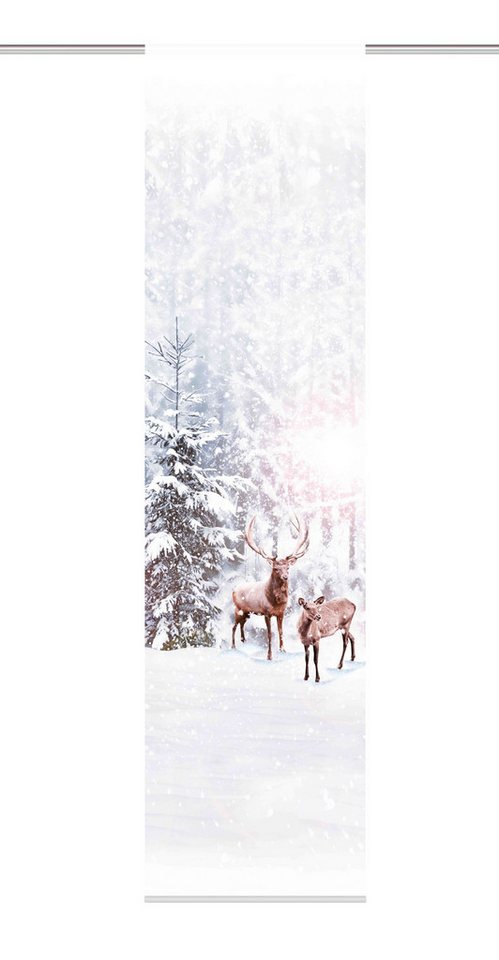 HOME WOHNIDEEN Schiebegardine Schiebegardine 84740 HIRALIA 245 x 60 cm (Hx B), Farbe: Natur, 100% Polyester von HOME WOHNIDEEN