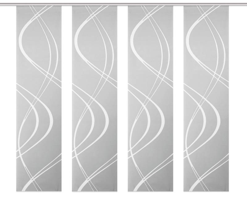 HOME WOHNIDEEN Schiebegardine Schiebevorhang TIBERIO aus Dekostoff und Voile mit Scherli 245 x 60 cm (4 St), 100% Polyester von HOME WOHNIDEEN