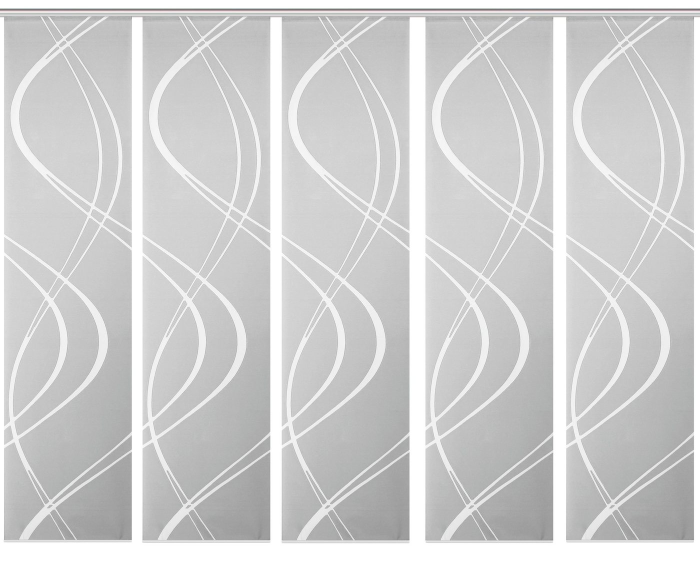 HOME WOHNIDEEN Schiebegardine Schiebevorhang TIBERIO aus Dekostoff und Voile mit Scherli 245 x 60 cm (5 St), Polyester von HOME WOHNIDEEN