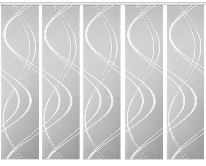 HOME WOHNIDEEN Schiebegardine Schiebevorhang TIBERIO aus Dekostoff und Voile mit Scherli 245 x 60 cm (5 St), Polyester von HOME WOHNIDEEN