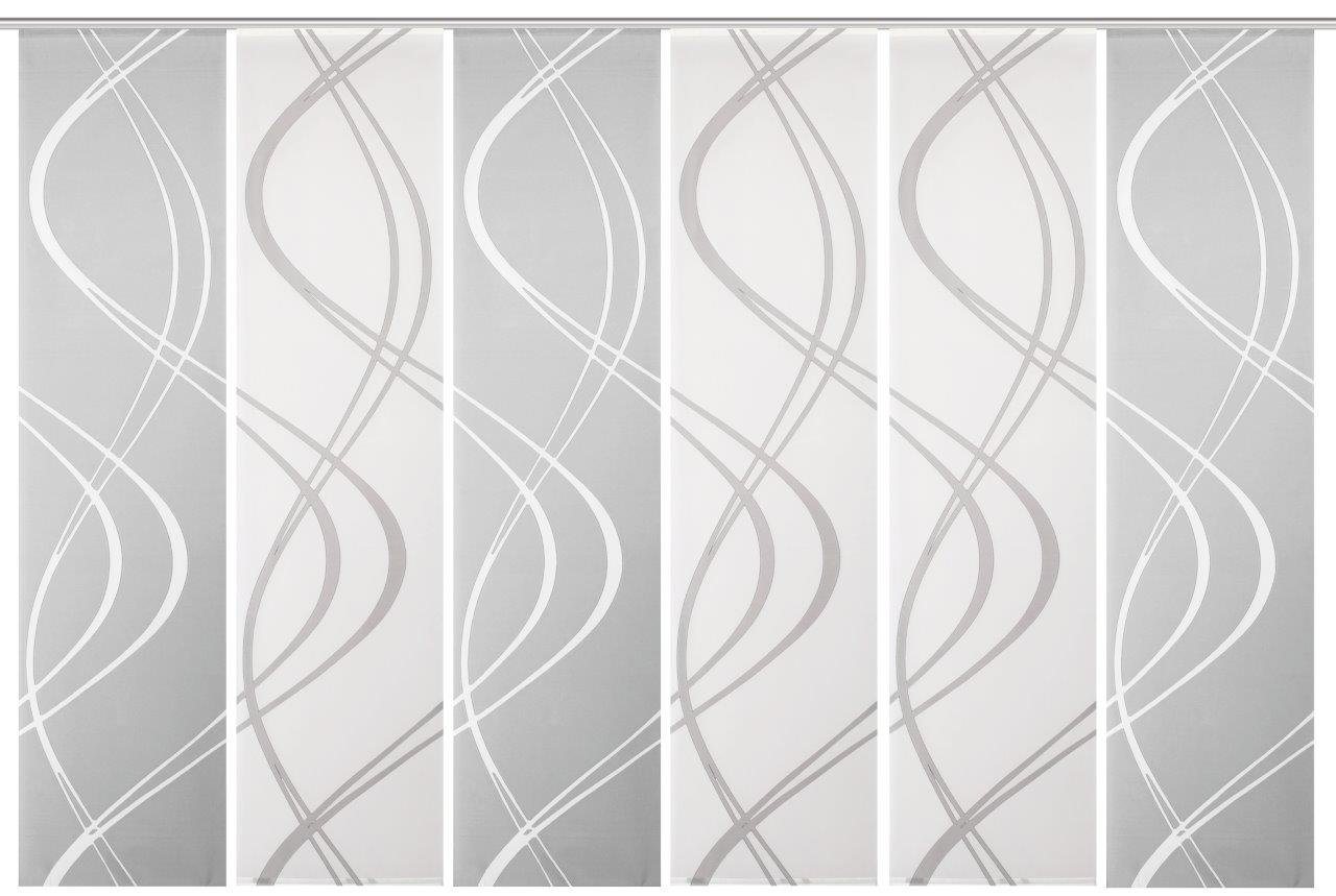 HOME WOHNIDEEN Schiebegardine Schiebevorhang TIBERIO aus Dekostoff und Voile mit Scherli 245 x 60 cm, (6 St), Polyester von HOME WOHNIDEEN