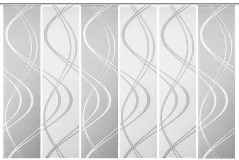 HOME WOHNIDEEN Schiebegardine Schiebevorhang TIBERIO aus Dekostoff und Voile mit Scherli 245 x 60 cm, (6 St), Polyester von HOME WOHNIDEEN