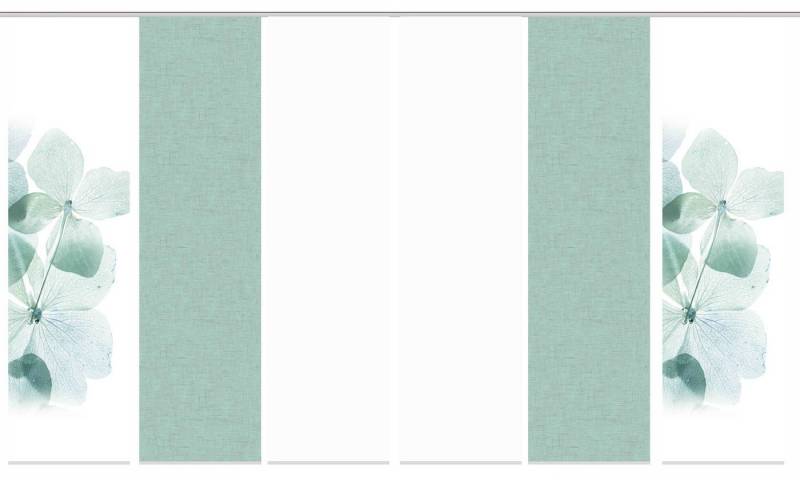 HOME WOHNIDEEN Schiebegardine Schiebewand BONITA Leinenstruktur Digitaldruck mit Zubehör, (6 St), 100% Polyester von HOME WOHNIDEEN