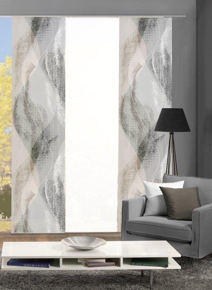 HOME WOHNIDEEN Schiebegardine Set-Angebot Schiebegardine TORRE, inkl. hochwertigem Zubehör, (3 St), 100% Polyester von HOME WOHNIDEEN