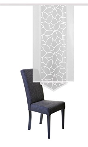 HOME WOHNIDEEN Schiebevorhang Jacquard Blätter 145 x 57 cm Weiss von HOME WOHNIDEEN