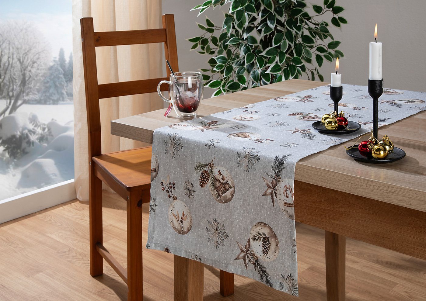 HOME WOHNIDEEN Tischläufer FELIZ NAVIDAD (1-tlg), Tischläufer, Dekostoff bedruckt von HOME WOHNIDEEN