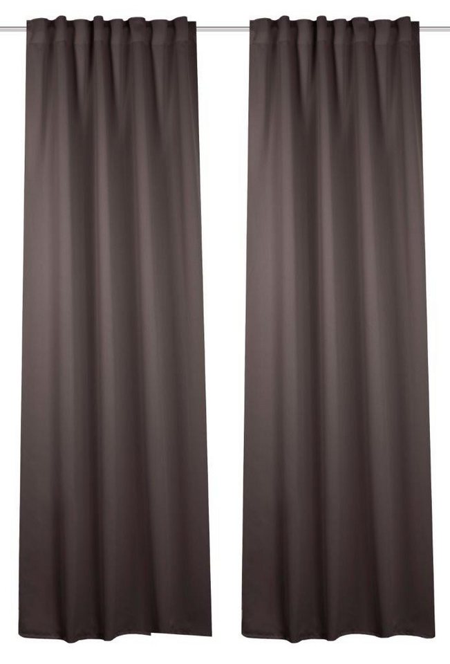 HOME WOHNIDEEN Vorhang Blacky 2Er Set 145 x 140 cm 2x Verdunklungsschal inkl. 1x Bügelband S (2 St), Kunstfaser, 2x Verdunklungsschal inkl. 1x Bügelband Stein von HOME WOHNIDEEN
