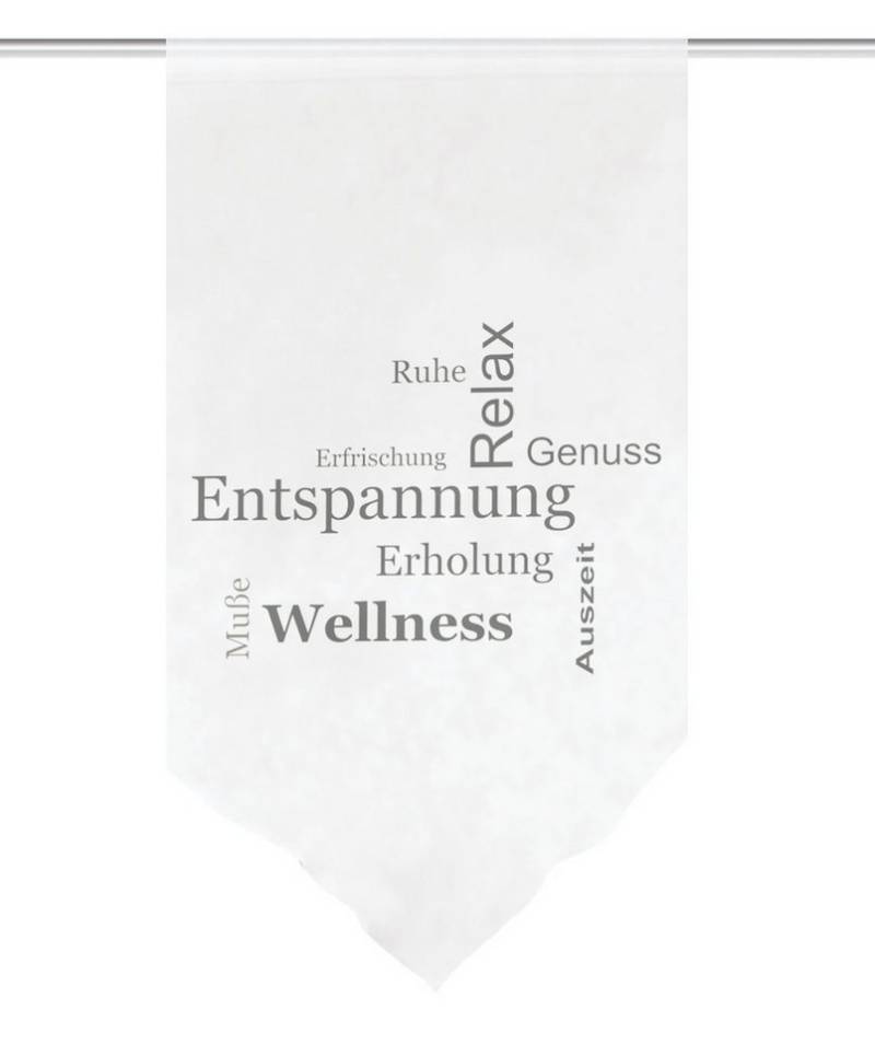 HOME WOHNIDEEN Vorhang Fensterbehang Voile Digitaldruck Auszeit 100x60 cm 1x Fensterbehang G (1 St), Kunstfaser, 1x Fensterbehang Grau von HOME WOHNIDEEN