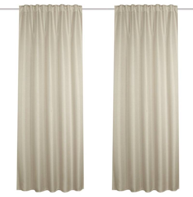 HOME WOHNIDEEN Vorhang John 2Er Set 175 x 135 cm Taupe (2 St), Kunstfaser, 2x Verdunklungsschal inkl. 1x Bügelband Taupe von HOME WOHNIDEEN