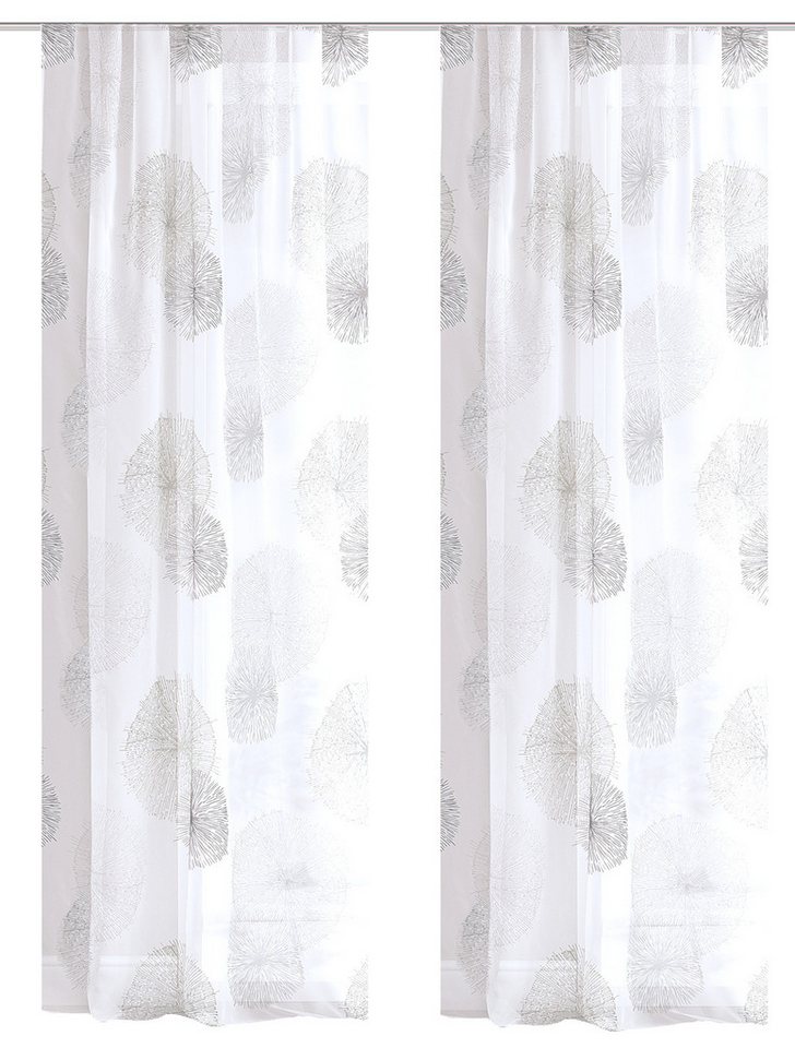 HOME WOHNIDEEN Vorhang Rawlins 2Er Set Zugbandschal 245 X 140 cm Grau (2 St), Kunstfaser, 2x Fertigschal inkl. 1x Bügelband Grau von HOME WOHNIDEEN