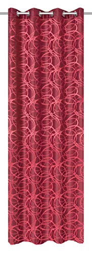 Home fashion Ösenschal Dekostoff Jacquardmusterung, Polyester, Rot, 245 x 140 cm von Home Fashion