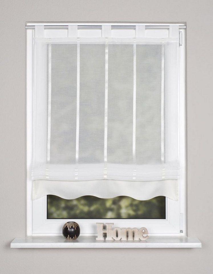 HOME WOHNIDEEN Raffrollo Home Wohnideen Schlaufenrollo Längsstreifen 140 x, standard von HOME WOHNIDEEN