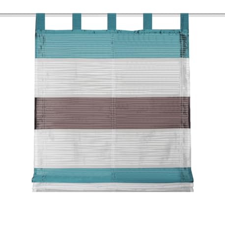 HOME WOHNIDEEN Raffrollo Schlaufen GABI 79583, Querstreifen, versch. Breiten, Scherli, Farbe:Petrol, Größe:140 x 80 cm, Anzahl:1x HOME WOHNIDEEN Raffrollo Schlaufen GABI 79583, Querstreifen, versch. Breiten, Scherli, Farbe:Petrol, Größe:140 x 80 cm, Anzahl:1x von HOME WOHNIDEEN