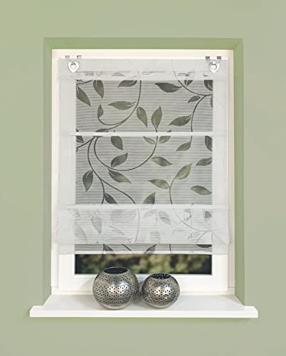 Rana Magnetrollo, halbtransparenter Stoff, Farbe: Grau, Größe: 130 x 100 cm von HOME WOHNIDEEN