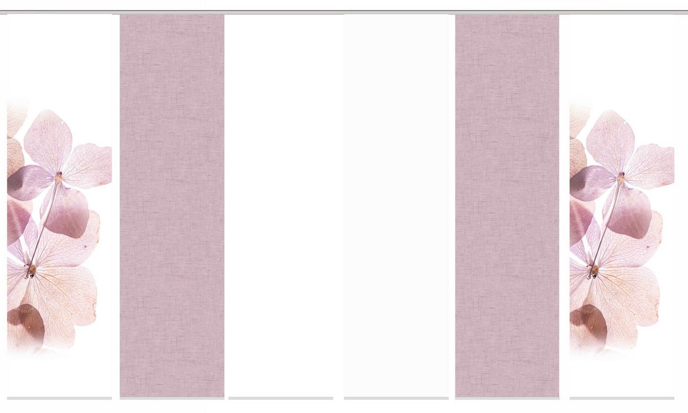 HOME WOHNIDEEN Schiebegardine Schiebewand BONITA Leinenstruktur Digitaldruck mit Zubehör, (6 St), 100% Polyester von HOME WOHNIDEEN