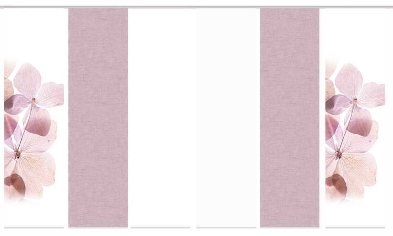 HOME WOHNIDEEN Schiebegardine Schiebewand BONITA Leinenstruktur Digitaldruck mit Zubehör, (6 St), 100% Polyester von HOME WOHNIDEEN