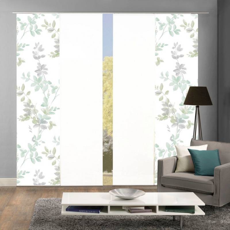 HOME WOHNIDEEN Schiebegardine 4er SET (4 St), Paneelwagen, blickdicht, Schiebevorhang Digidruck 4er Set AYLA von HOME WOHNIDEEN