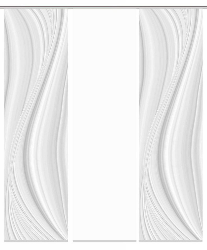 HOME WOHNIDEEN Schiebegardine 84677 Schiebegardine LAURINA Digitaldruck Dekostoff Seidenoptik 245x60, (3 St), 100% Polyester von HOME WOHNIDEEN