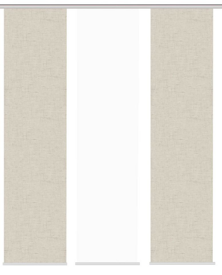 HOME WOHNIDEEN Schiebegardine Schiebegardine PIVE, Digitaldurck, Dekostoff, Seidenoptik 245x60 cm, (3 St), 100% Polyester von HOME WOHNIDEEN