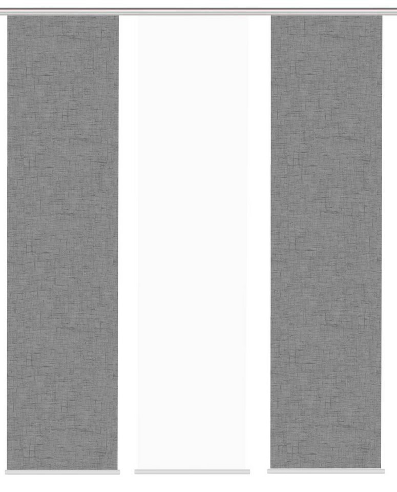 HOME WOHNIDEEN Schiebegardine Schiebegardine PIVE, Digitaldurck, Dekostoff, Seidenoptik 245x60 cm (3 St), 100% Polyester von HOME WOHNIDEEN