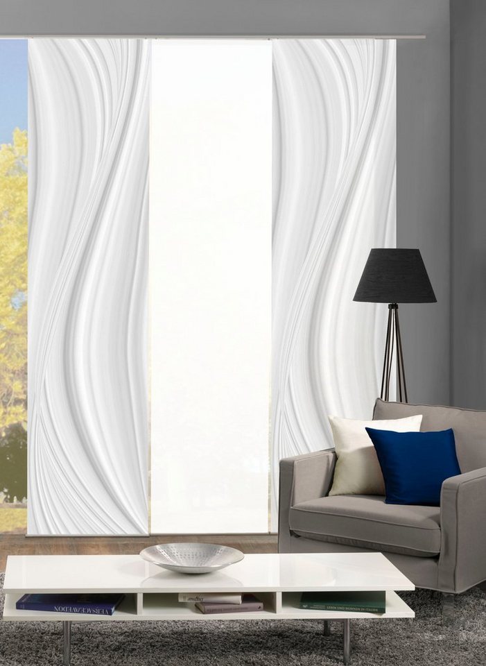 HOME WOHNIDEEN Schiebegardine LAURINA 3er SET, Paneelwagen (3 St), blickdicht, Schiebevorhang Digidruck 3er Set LAURINA von HOME WOHNIDEEN