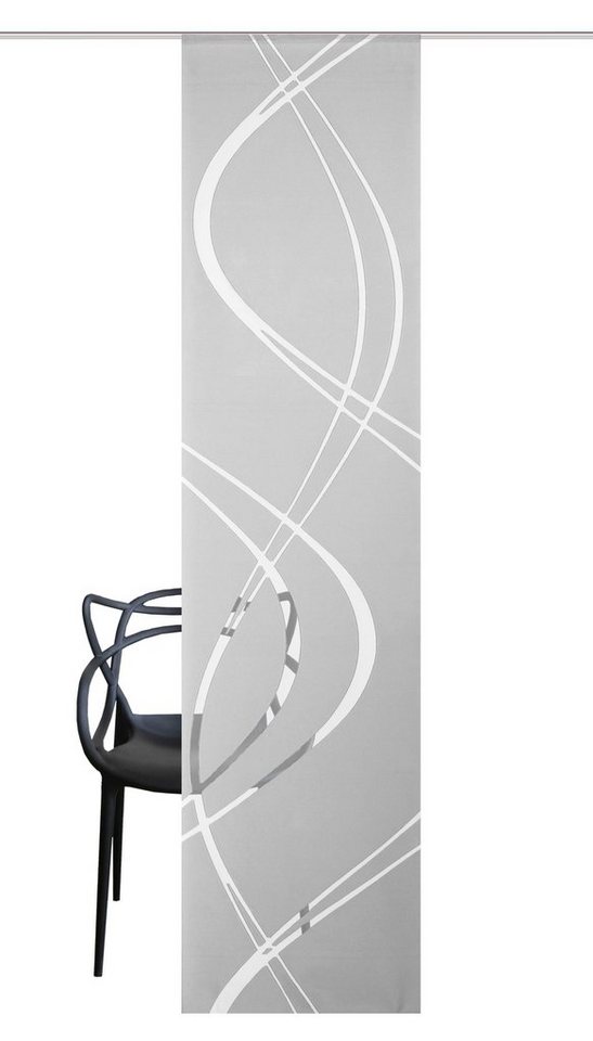 HOME WOHNIDEEN Schiebegardine Schiebevorhang TIBERIO aus Dekostoff und Voile mit Scherli 245 x 60 cm, (1 St), 100% Polyester von HOME WOHNIDEEN