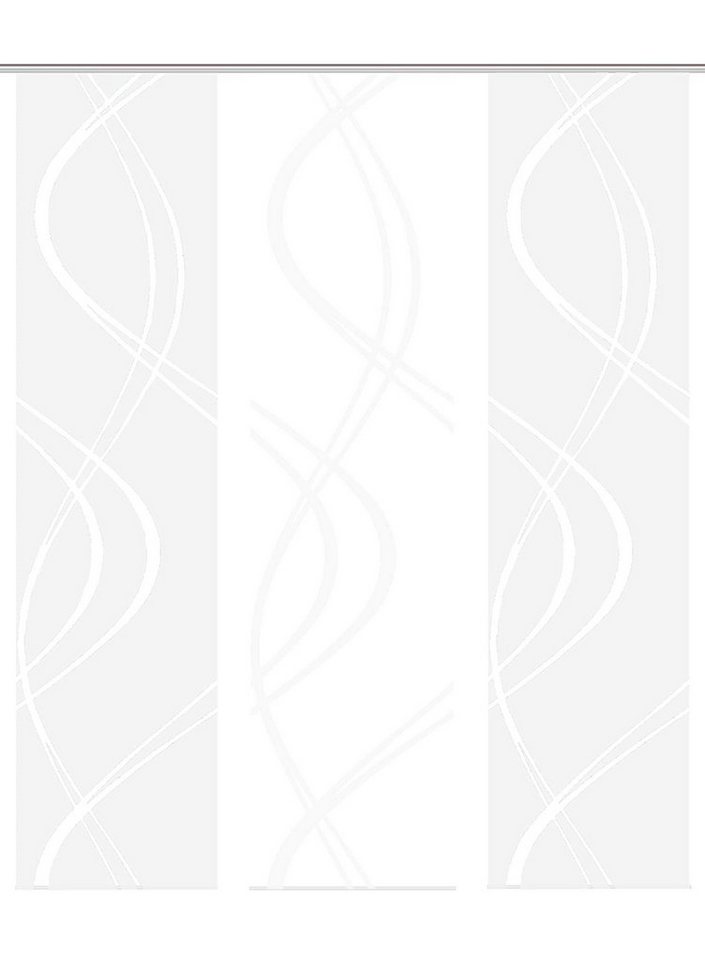 HOME WOHNIDEEN Schiebegardine Schiebevorhang TIBERIO aus Dekostoff und Voile mit Scherli 245 x 60 cm (3 St), 100% Polyester von HOME WOHNIDEEN