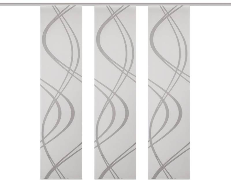 HOME WOHNIDEEN Schiebegardine Schiebevorhang TIBERIO aus Dekostoff und Voile mit Scherli 245 x 60 cm (3 St), 100% Polyester von HOME WOHNIDEEN