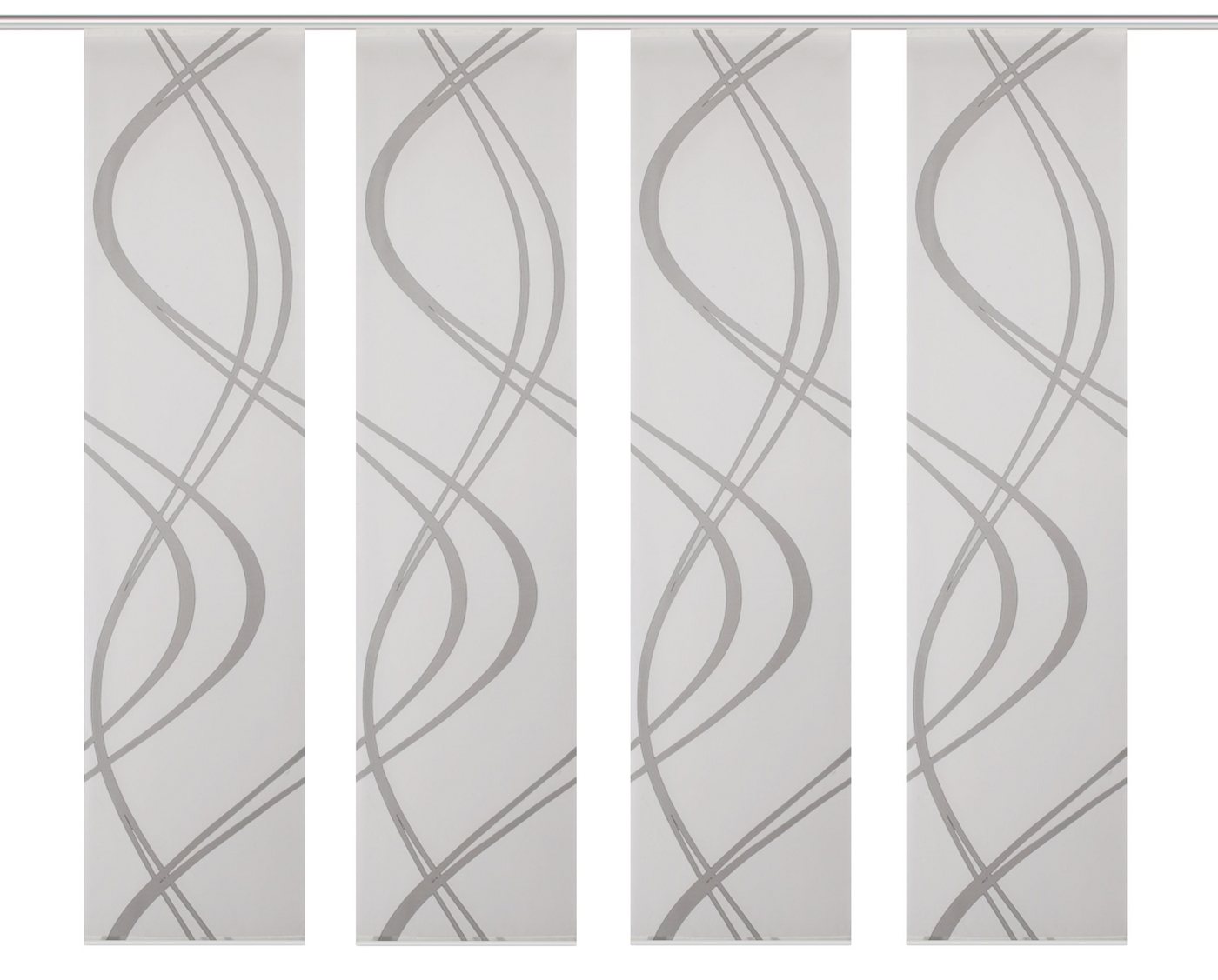 HOME WOHNIDEEN Schiebegardine Schiebevorhang TIBERIO aus Dekostoff und Voile mit Scherli 245 x 60 cm (4 St), 100% Polyester von HOME WOHNIDEEN